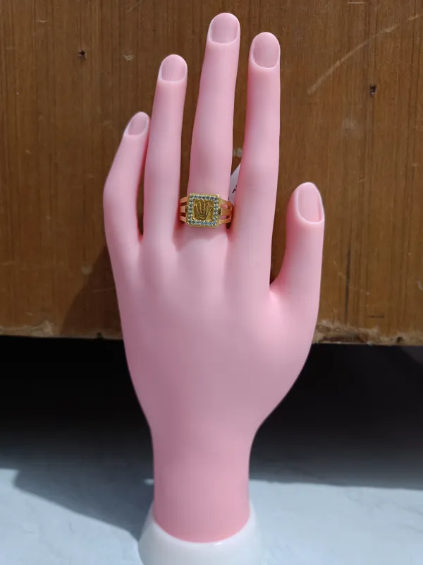 Gold_Tone_Square_Embellished_Ring_for_Unisex