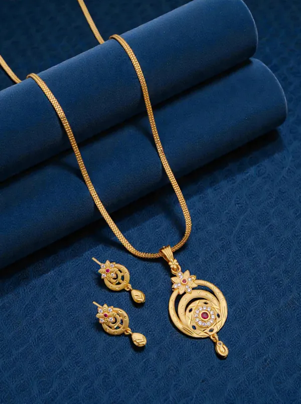 Gold_Tone_Pendant_Necklace_Set_for_Women