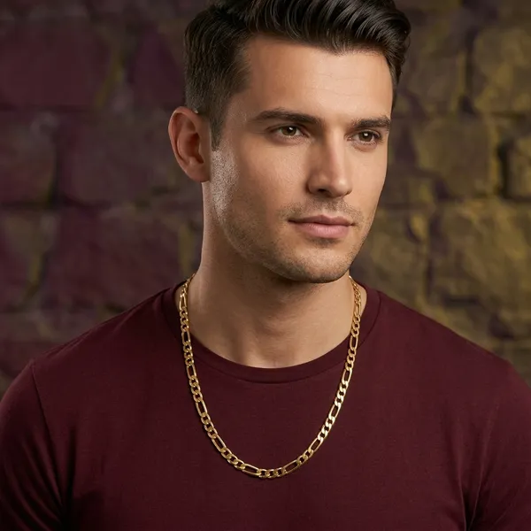 Gold_Tone_Oval_Link_Chain_Necklace_For_Men