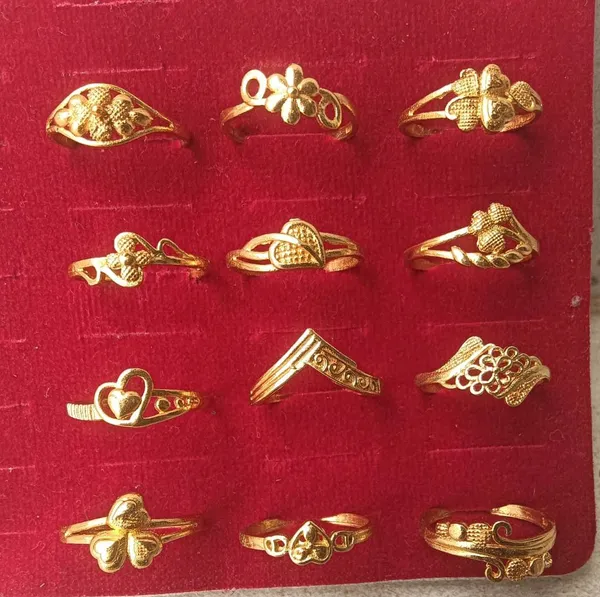 Gold_Tone_Floral_Geometric_Multi_Design_Ring_Set_For_Women