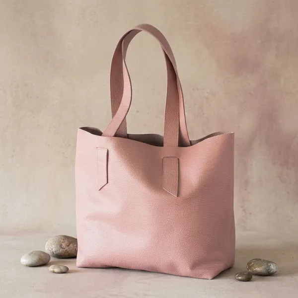 Baby_Pink_Leather_Shoulder_Tote_Bag_For_Women