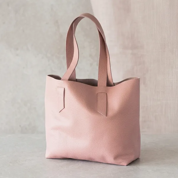 Baby_Pink_Leather_Shoulder_Tote_Bag_For_Women