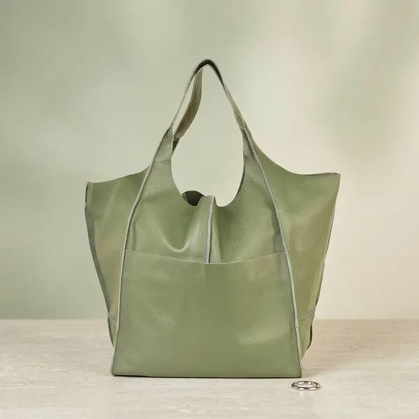 Olive_Green_Leather_Tote_Bag_For_Women