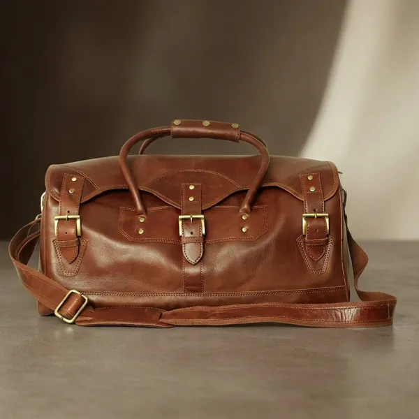 Dark_Tan_Leather_Duffle_Bag_For_Travel