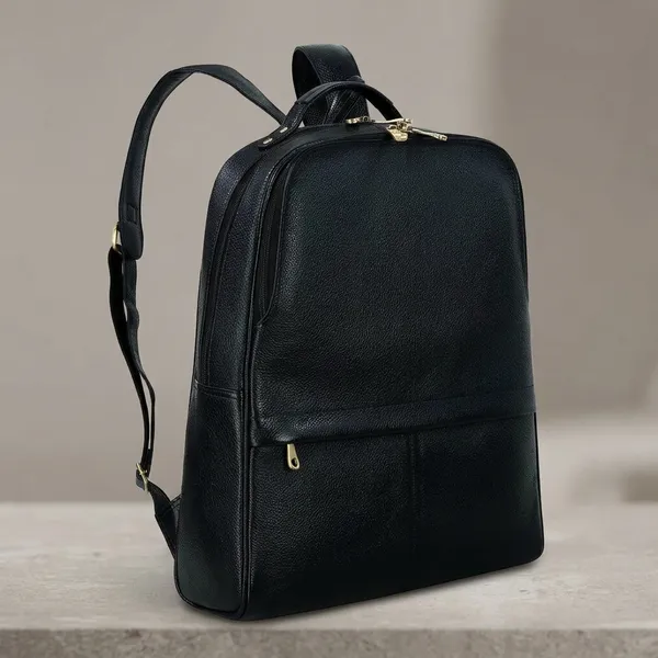 Black_Leather_Laptop_Backpack_For_Unisex