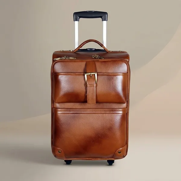 Tan_Leather_Trolley_Bag_For_Unisex