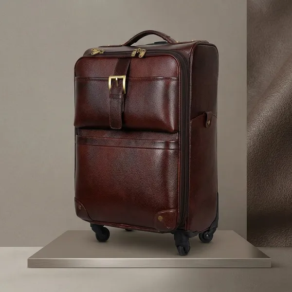 Brown_Leather_Trolley_Bag_For_Unisex