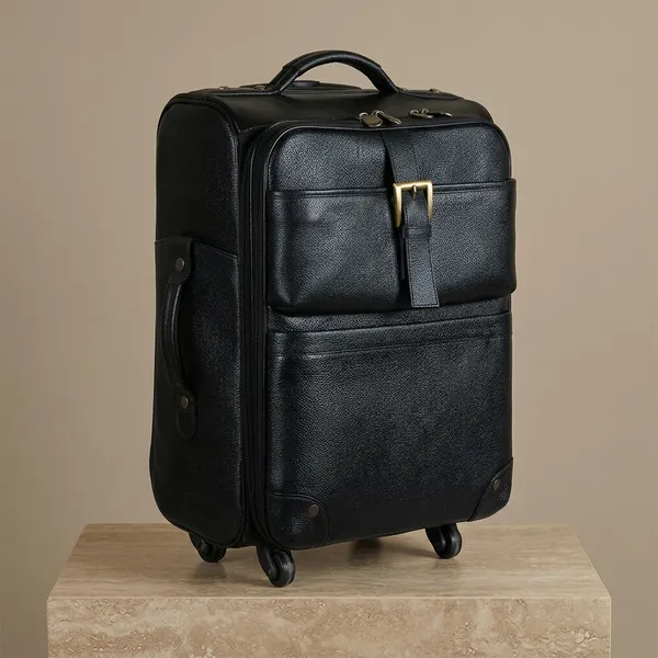 Black_Leather_Trolley_Bag_For_Unisex