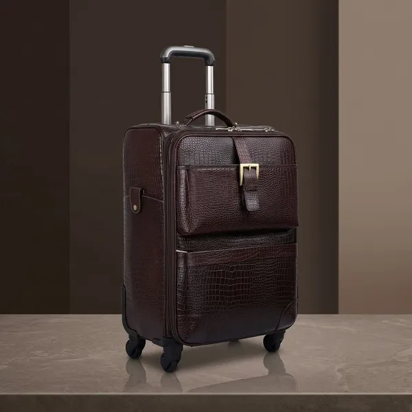 Brown_Leather_Trolley_Bag_For_Unisex