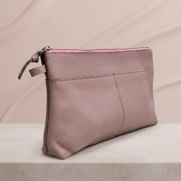 Baby_Pink_Leather_Cosmetic_Bag_For_Women