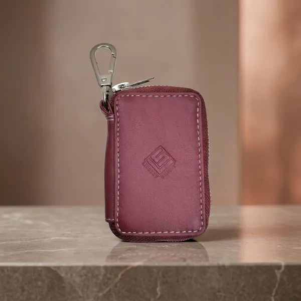 Maroon_Leather_Key_Pouch_For_Key_Organization,_Daily_Carry