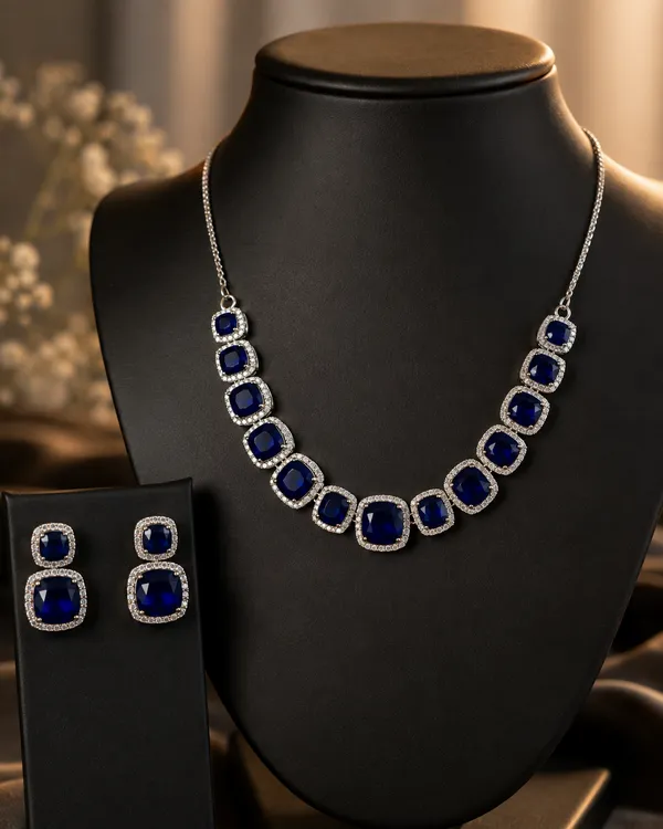 Royal_Sapphire_Halo_Necklace_Set_For_Women