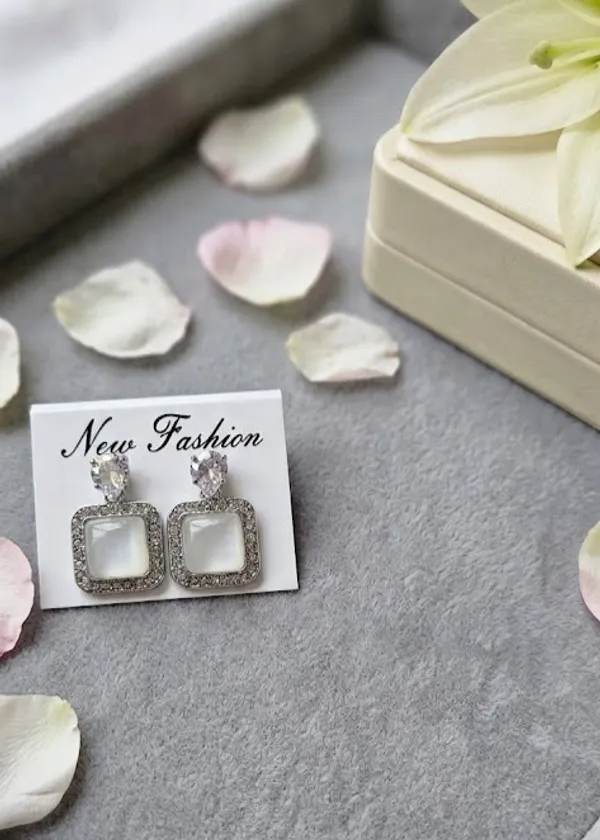 Silver-Tone_Geometric_Drop_Earrings_For_Women