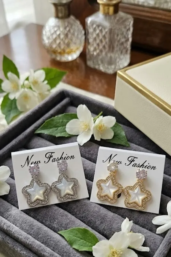 Silver_And_Gold_Star_Drop_Earrings_For_Women_Pack_Of_2