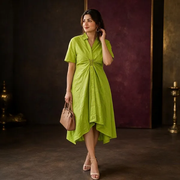 Lime_Green_Pleated_Halter_Neck_Maxi_Dress_For_Women