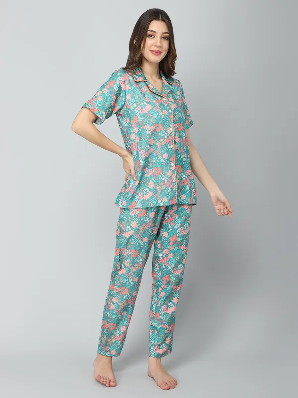 Turquoise_Cotton_Night_Dress_For_Womem