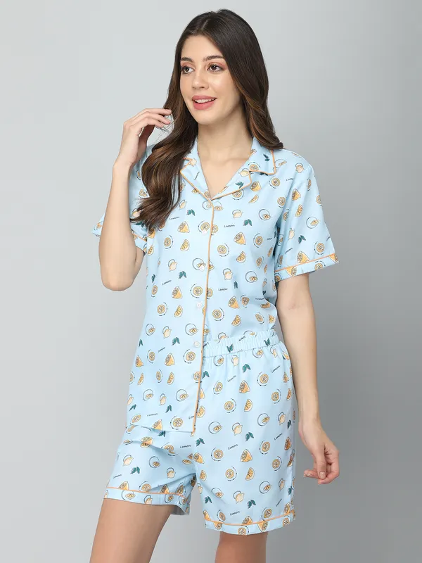 Light_Blue_Cotton_Night_Dress_For_Womem