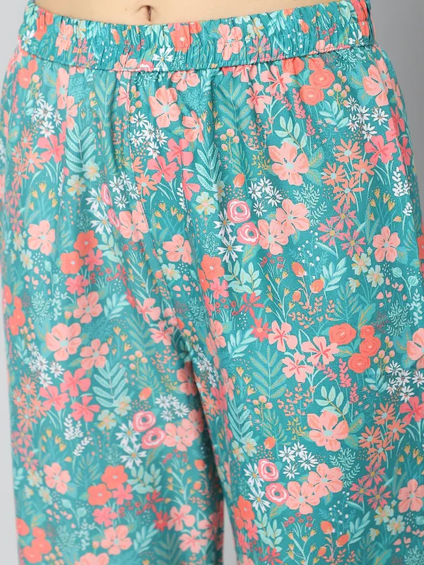Turquoise_Cotton_Night_Dress_For_Womem