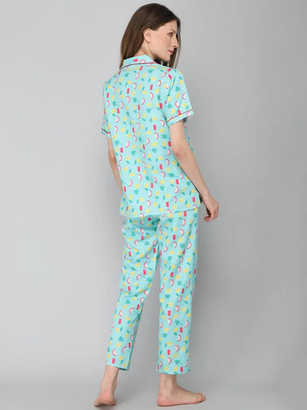 Turquoise_Cotton_Night_Dress_For_Womem