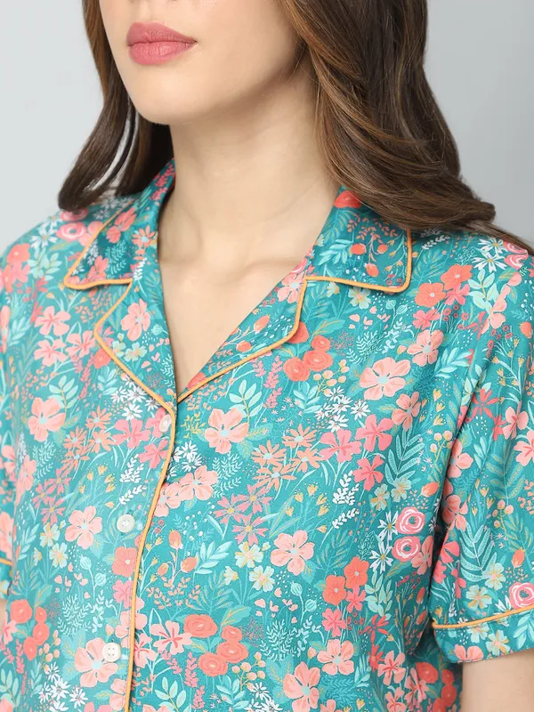 Turquoise_Cotton_Night_Dress_For_Womem