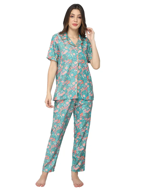 Turquoise_Cotton_Night_Dress_For_Womem