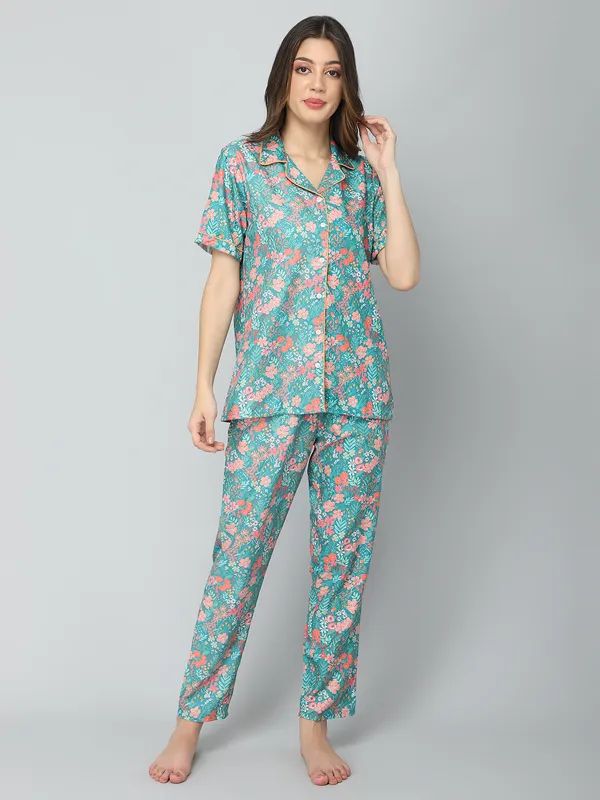 Turquoise_Cotton_Night_Dress_For_Womem