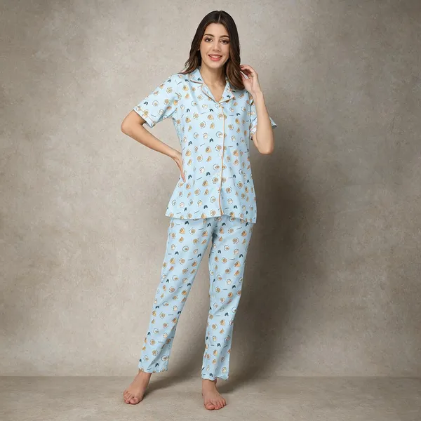 Light_Blue_Cotton_Night_Dress_For_Womem