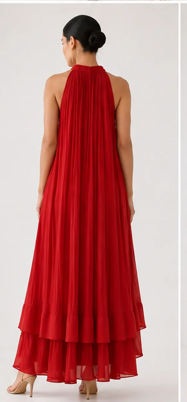 Red_Pleated_Halter_Neck_Maxi_Dress_For_Women