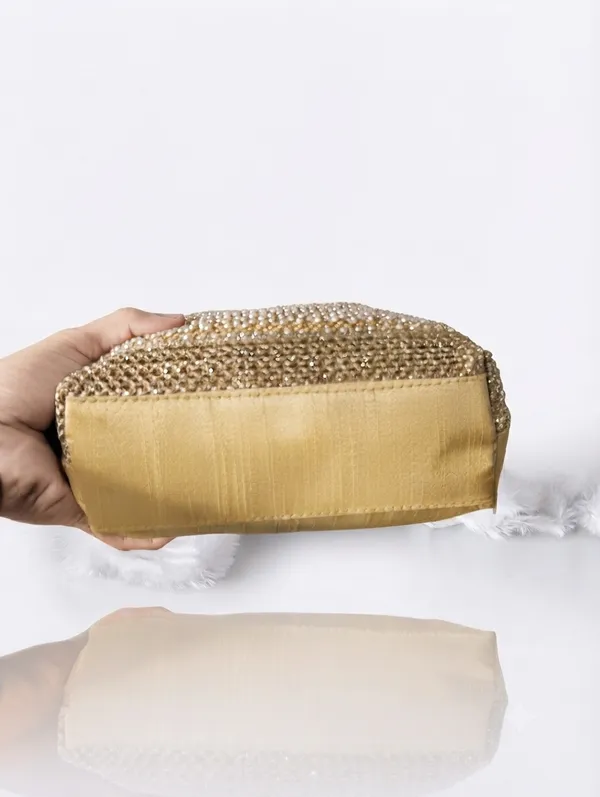 Golden_Polyester_Potli_Hand_Bag_For__Women