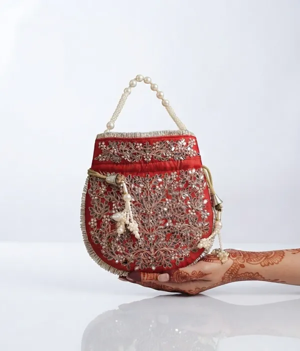 Red_Polyester_Potli_Hand_Bag_For__Women