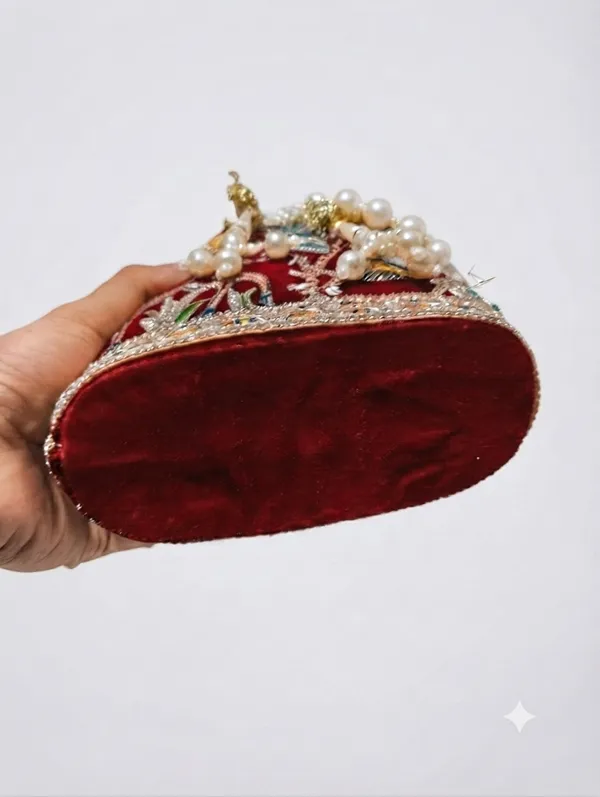 Red_Polyester_Potli_Hand_Bag_For__Women