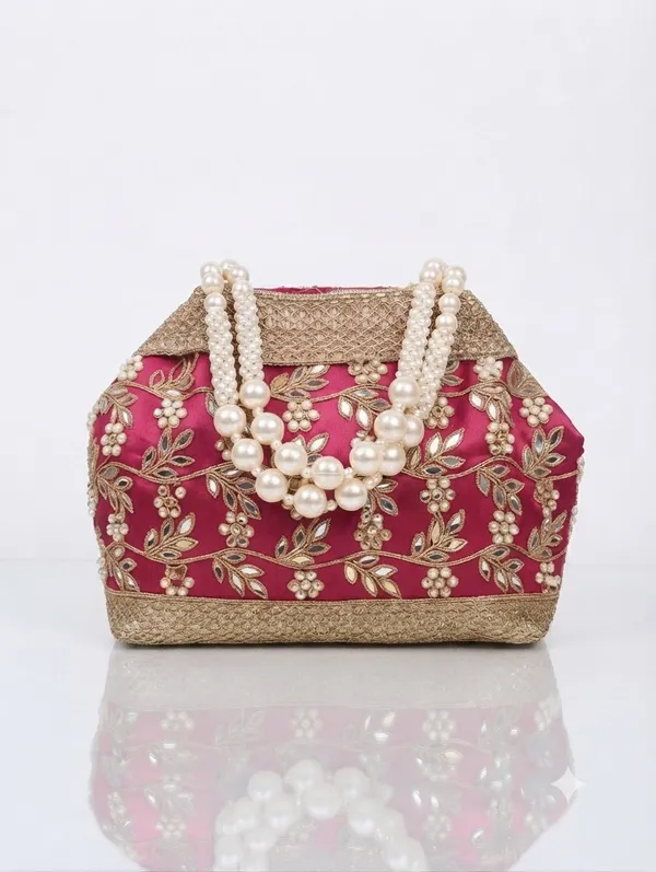 Pink_Polyester_Potli_Hand_Bag_For__Women
