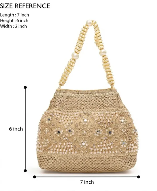 Golden_Polyester_Potli_Hand_Bag_For__Women