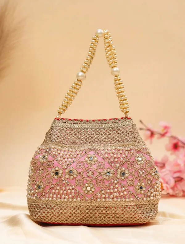 Pink_Polyester_Potli_Hand_Bag_For__Women