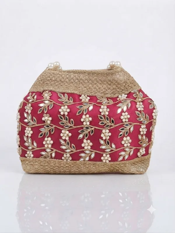 Pink_Polyester_Potli_Hand_Bag_For__Women