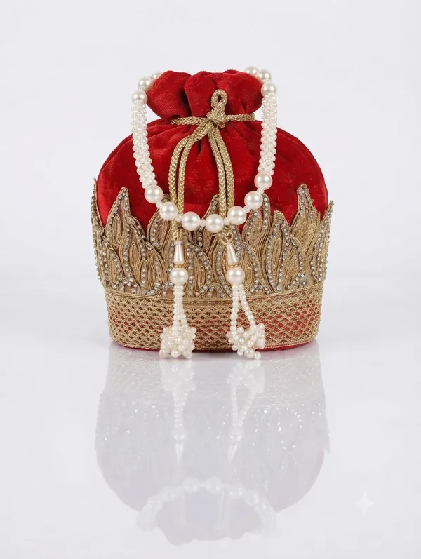 Red_Polyester_Potli_Hand_Bag_For__Women