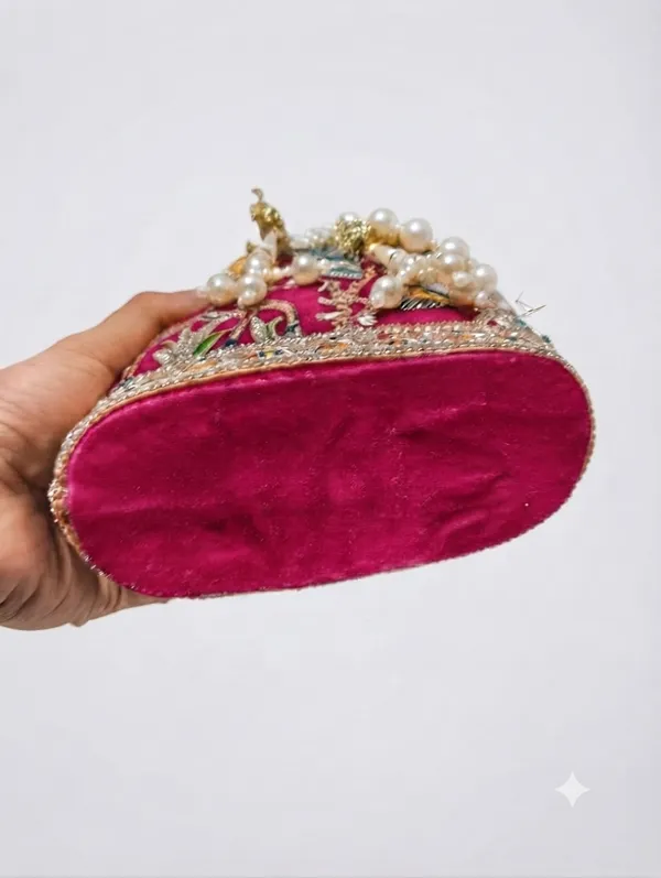 Pink_Polyester_Potli_Hand_Bag_For__Women