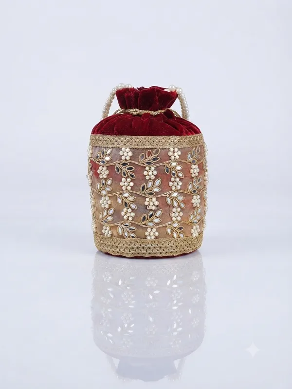 Maroon_Polyester_Potli_Hand_Bag_For__Women