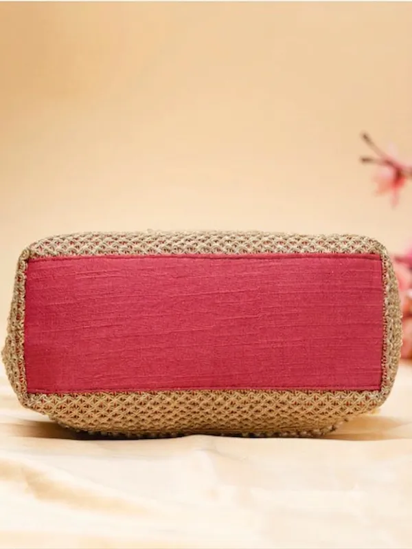 Golden_Polyester_Potli_Hand_Bag_For__Women