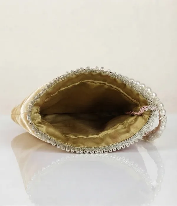 Golden_Polyester_Potli_Hand_Bag_For__Women