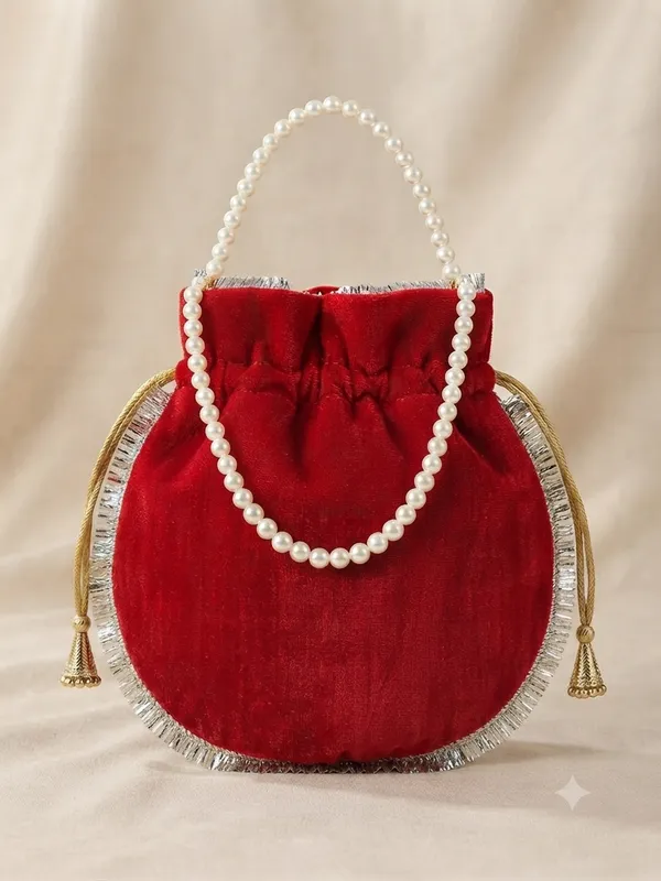 Red_Polyester_Potli_Hand_Bag_For__Women