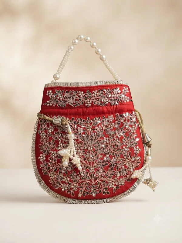 Red_Polyester_Potli_Hand_Bag_For__Women
