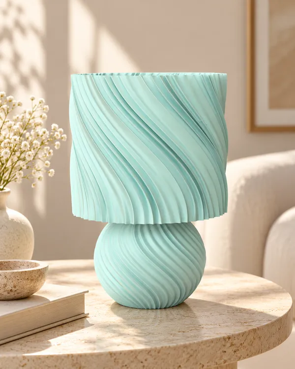 Sky_Blue_Wavy_Textured_Cylindrical_Table_Lamp