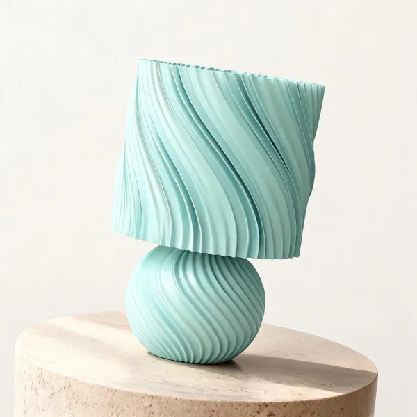 Sky_Blue_Wavy_Textured_Cylindrical_Table_Lamp