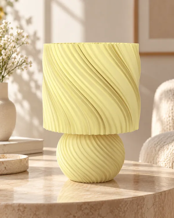 Yellow_Wavy_Textured_Cylindrical_Table_Lamp