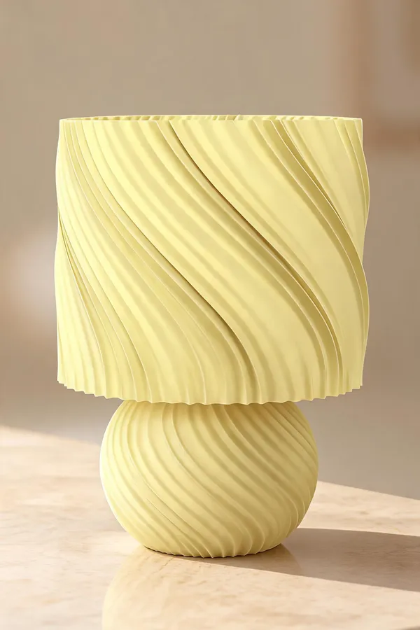 Yellow_Wavy_Textured_Cylindrical_Table_Lamp