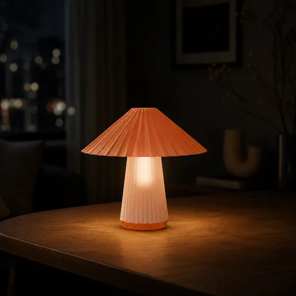 Orange_Pleated_Mushroom_Decorative_Table_Lamp