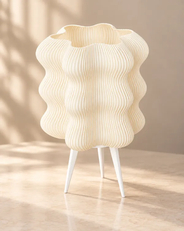 White_Ribbed_Sculptural_Table_Lamp