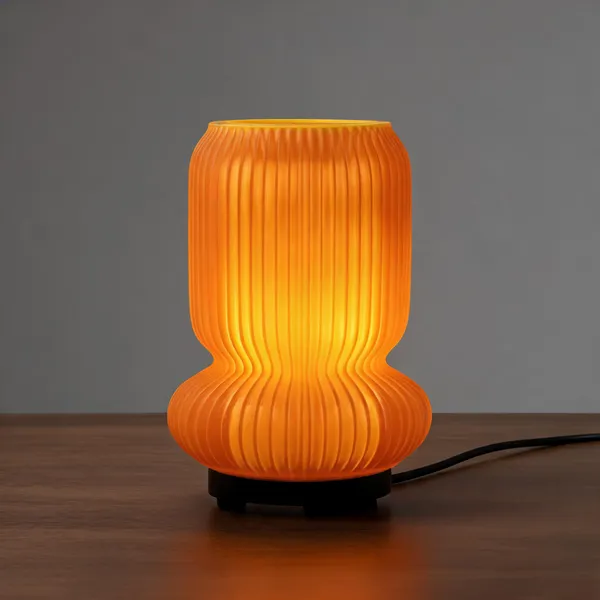 Orange_Ribbed_Contemporary_Table_Lamp