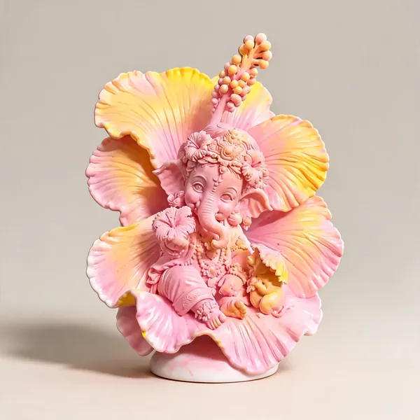 Ganesh_Resin_Decorative_Idol_Pink_Yellow